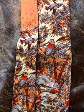 Vintage 1940s / 1950s "Humming Bird by Merle" Novelty Print Swing Tie